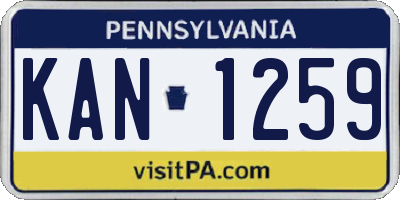PA license plate KAN1259