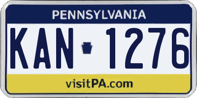 PA license plate KAN1276