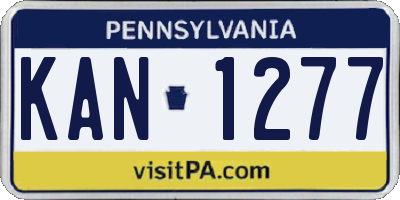 PA license plate KAN1277