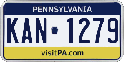 PA license plate KAN1279