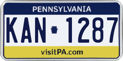 PA license plate KAN1287