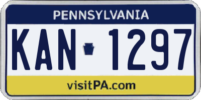 PA license plate KAN1297