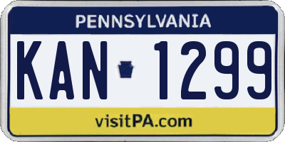 PA license plate KAN1299