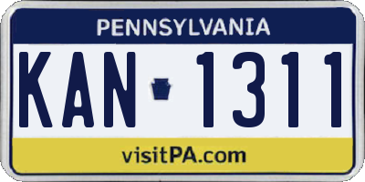 PA license plate KAN1311