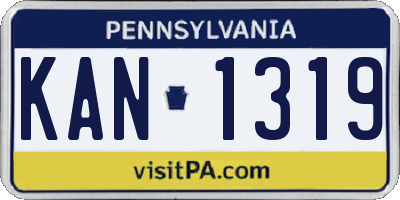 PA license plate KAN1319