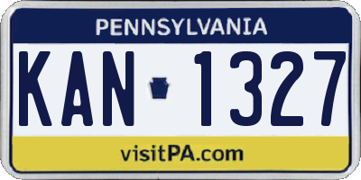 PA license plate KAN1327