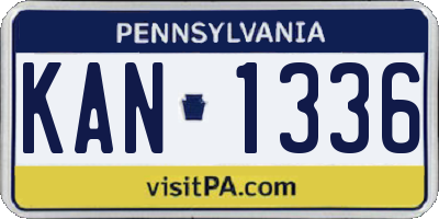 PA license plate KAN1336