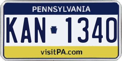 PA license plate KAN1340