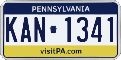 PA license plate KAN1341