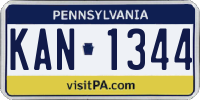 PA license plate KAN1344