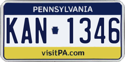 PA license plate KAN1346