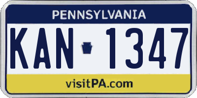 PA license plate KAN1347