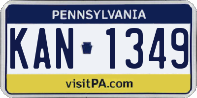 PA license plate KAN1349
