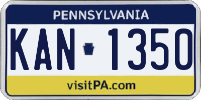 PA license plate KAN1350