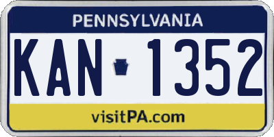 PA license plate KAN1352