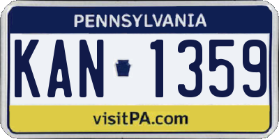 PA license plate KAN1359