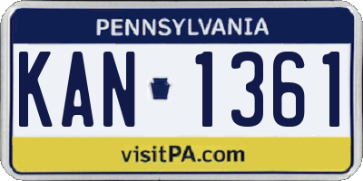 PA license plate KAN1361