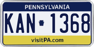 PA license plate KAN1368