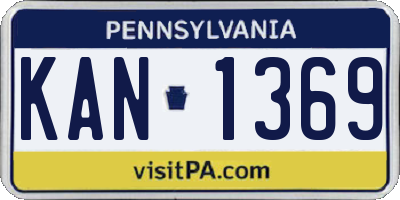 PA license plate KAN1369