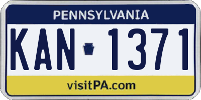 PA license plate KAN1371