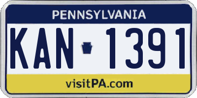 PA license plate KAN1391