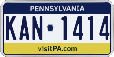 PA license plate KAN1414
