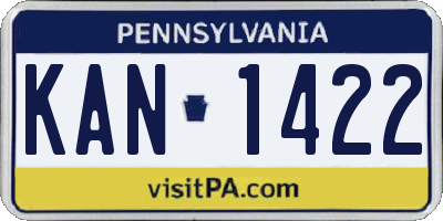 PA license plate KAN1422