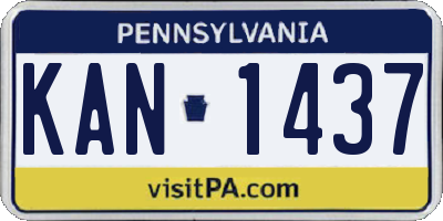 PA license plate KAN1437