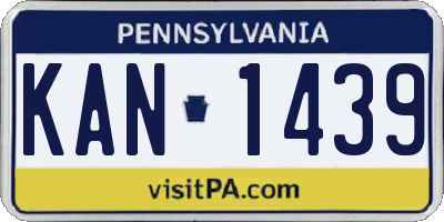 PA license plate KAN1439