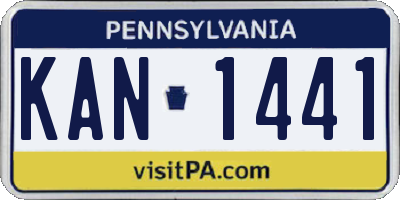 PA license plate KAN1441