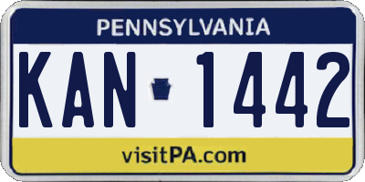 PA license plate KAN1442