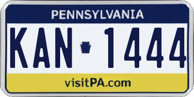 PA license plate KAN1444
