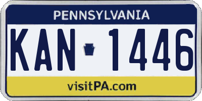 PA license plate KAN1446
