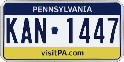 PA license plate KAN1447