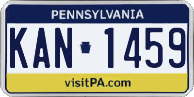 PA license plate KAN1459
