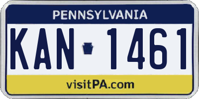 PA license plate KAN1461