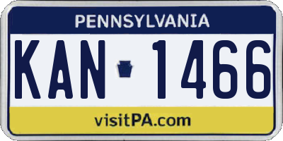 PA license plate KAN1466