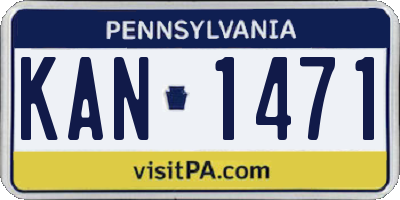 PA license plate KAN1471