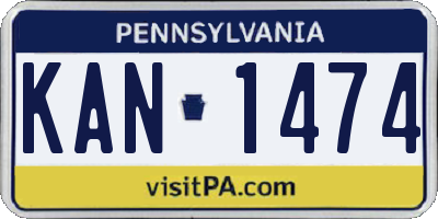 PA license plate KAN1474