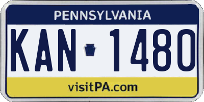 PA license plate KAN1480