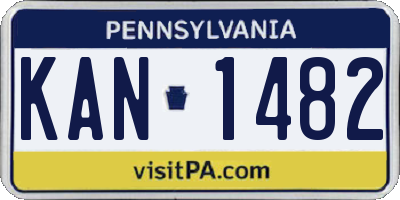PA license plate KAN1482