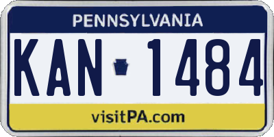 PA license plate KAN1484