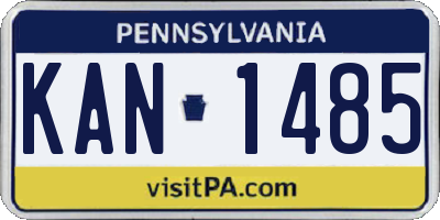 PA license plate KAN1485