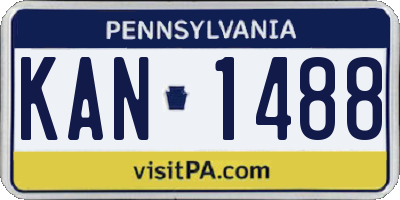 PA license plate KAN1488