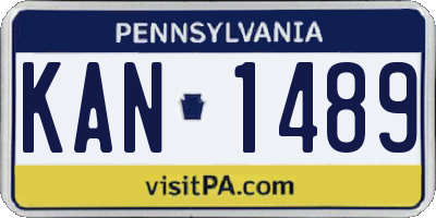 PA license plate KAN1489