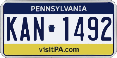 PA license plate KAN1492