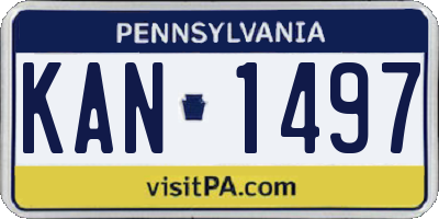 PA license plate KAN1497