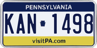 PA license plate KAN1498