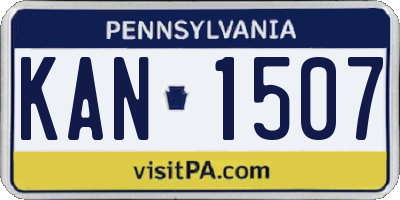 PA license plate KAN1507