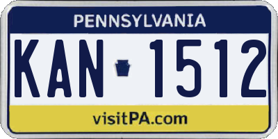 PA license plate KAN1512